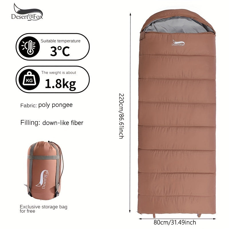 Outdoor Sleeping Bag Down-like Fiber Cotton for 25F-50F Temp, 1.8KG