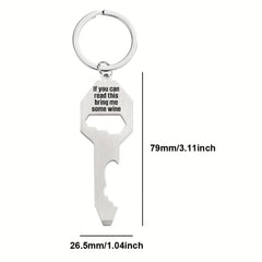 Men's Bottle Opener Pendant Keychain Screwdriver Keyring