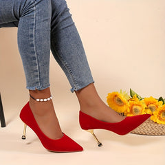 Women's Pointed Toe High Heels Micro Suede Stiletto Heels