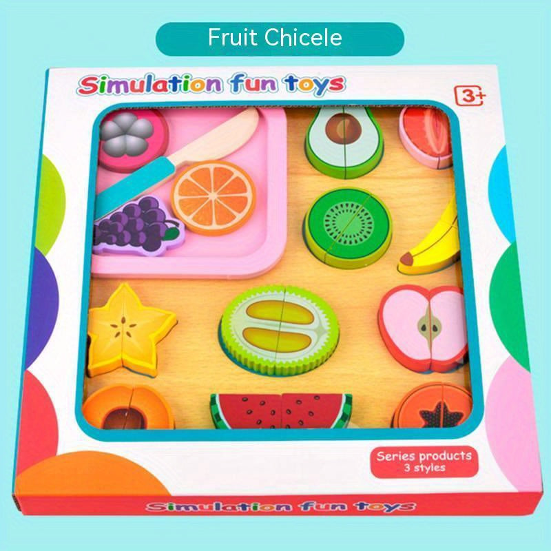 Baby Wooden Building Blocks Fruit Vegetable Cognition Puzzle Toys