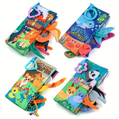 Interactive Animal Tail Cloth Book for Toddlers 0-3 Years
