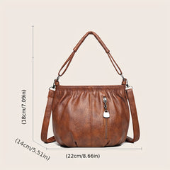 Vintage PU Leather Crossbody Bag Retro Shoulder Bag Women's Handbag