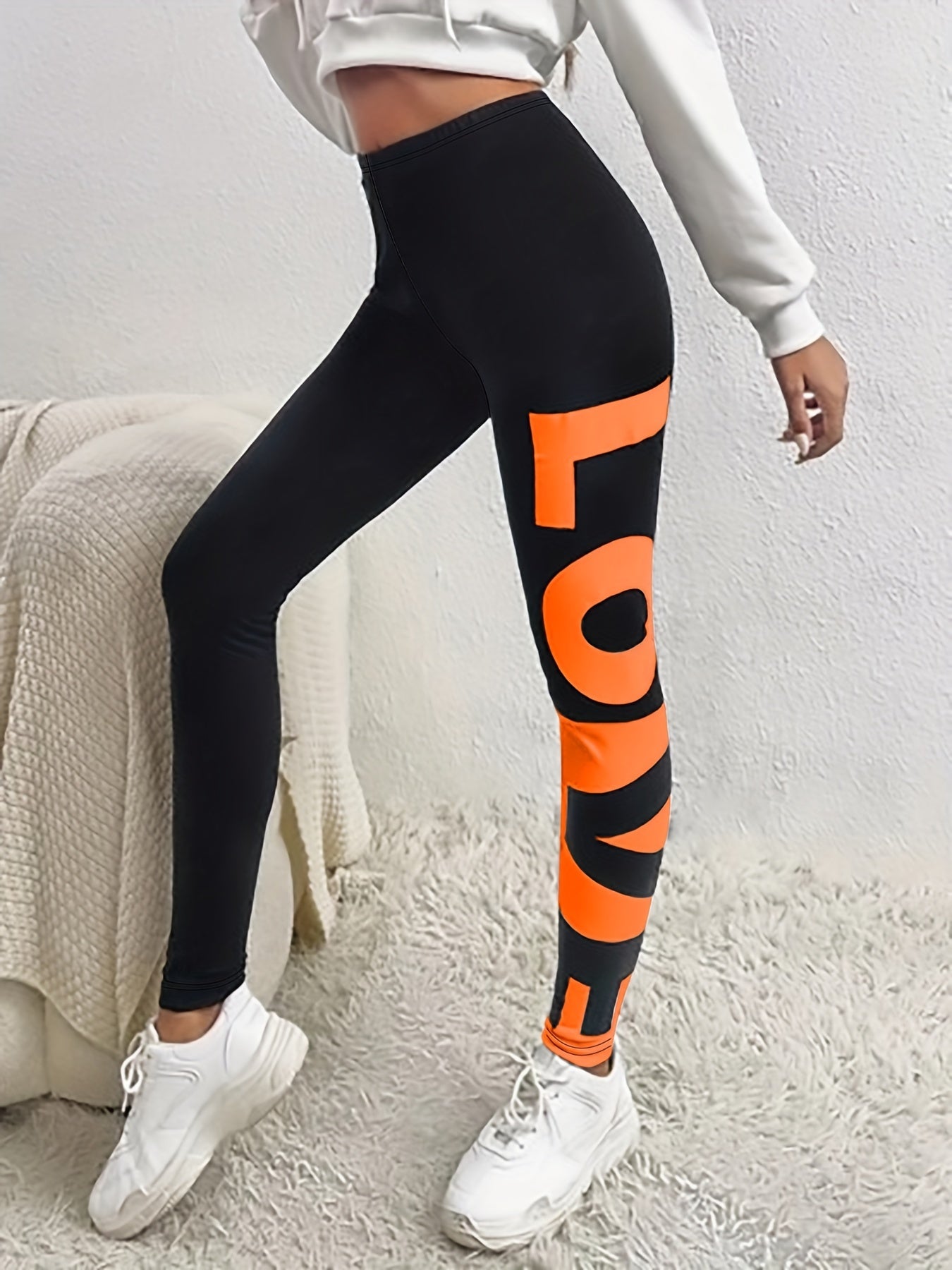 Women's Love Printed Yoga Fitness Pants