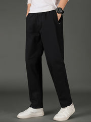 Men's Solid Slim Straight Casual Pants