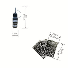 10ml Tattoo Ink 6 Tattoo Templates Waterproof Tattoo Paste Set