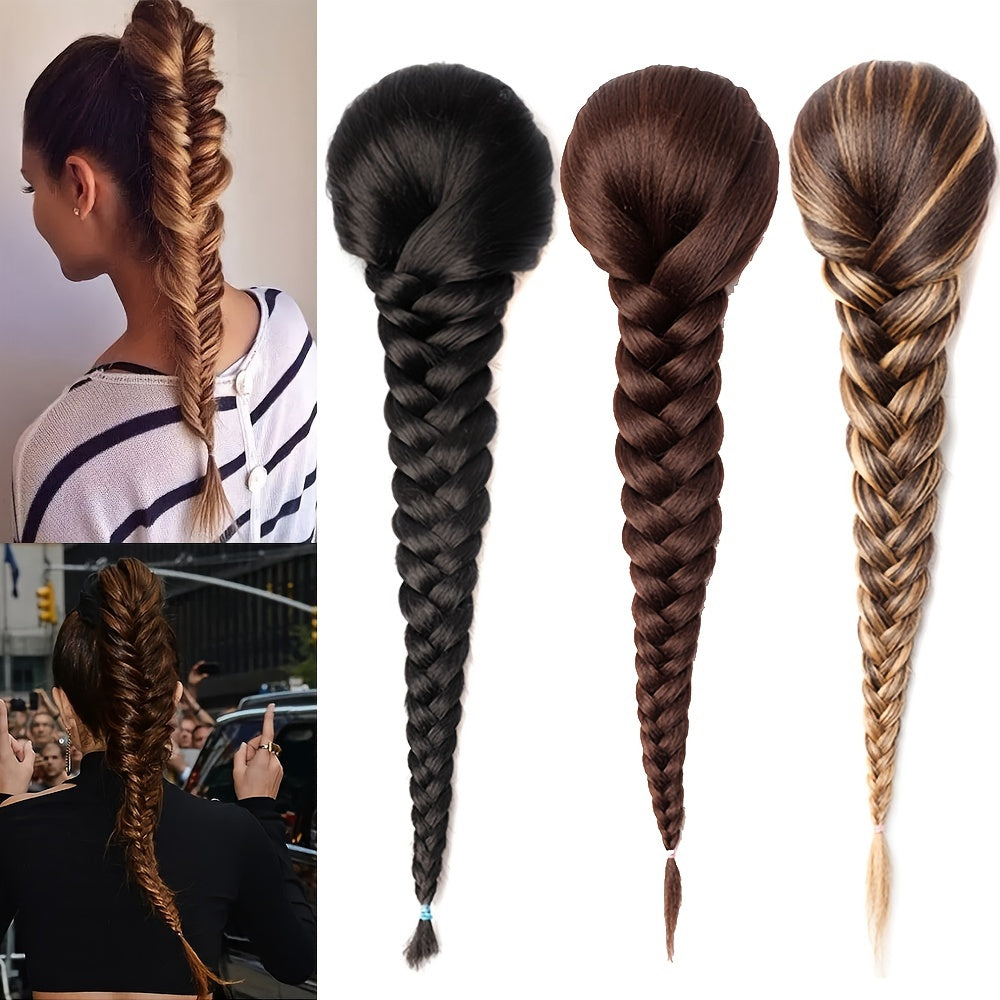 45 72 Cm Fishbone Ponytail Extensions Women Hairpieces Synthetic Ponytail