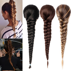 45 72 Cm Fishbone Ponytail Extensions Women Hairpieces Synthetic Ponytail