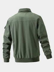 Men's Pocket Zipper Baseball Collar Thin Jacket Casual
