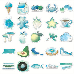 50pcs Cartoon Graffiti Stickers, Self Adhesive, Mixed Colors, Irregular Shapes