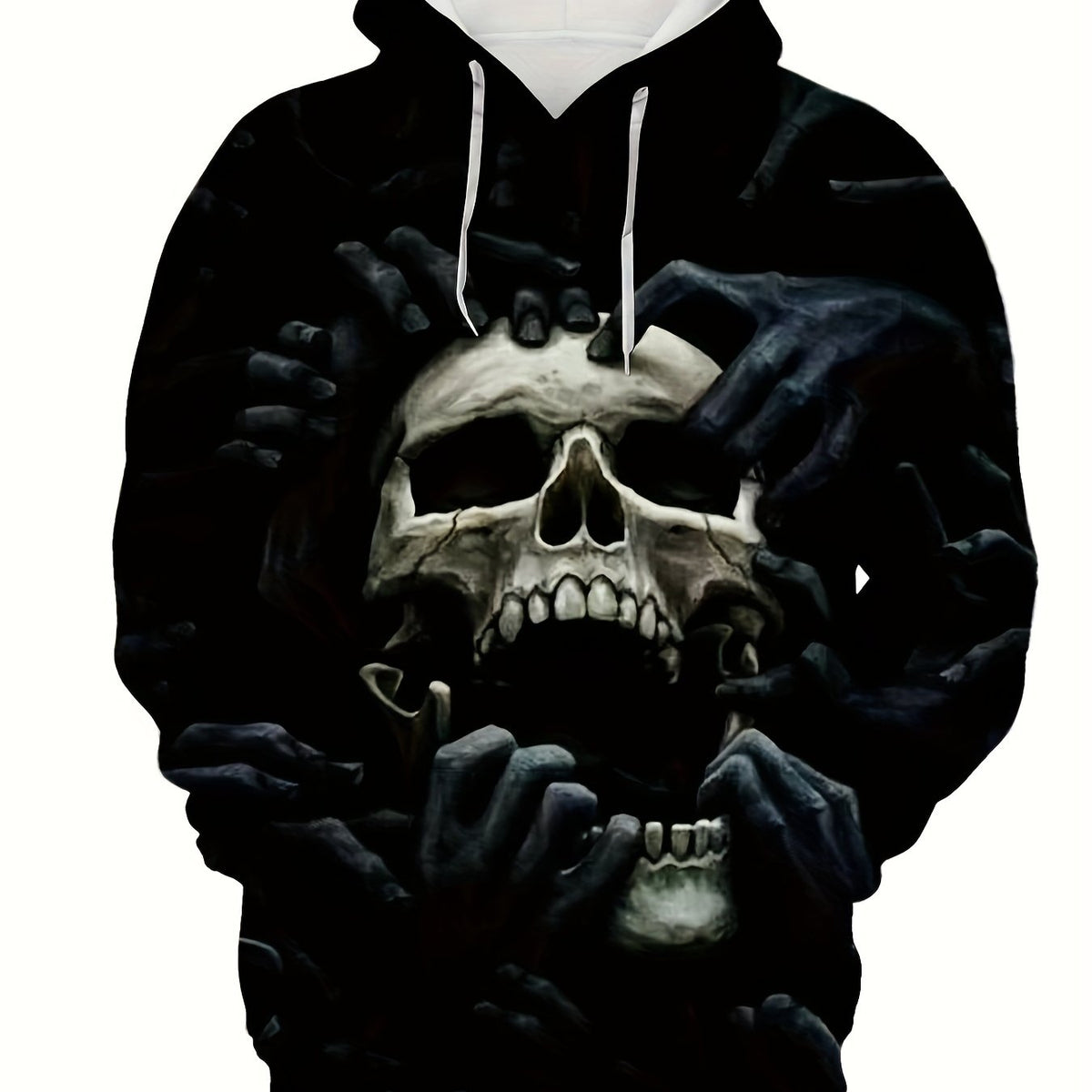 Men's Casual Skull Pattern Hoodie Hooded Sweatshirt