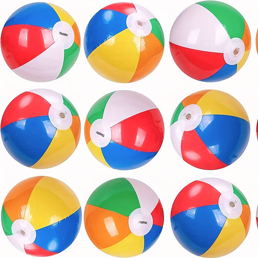 Rainbow Inflatable Beach Balls Bulk 50 - Pool Party Favors & Toys