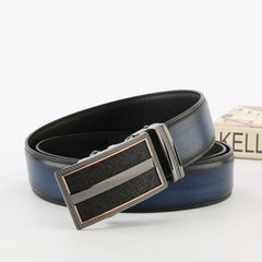 Men's Leather Belt Automatic Buckle Business Suit Waist Strap
