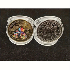 Colorful Birthday Cake Coin Metal Crafts For Collection