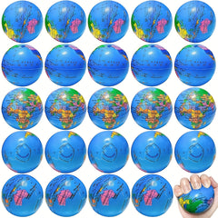 24 Earth Relax Balls Sensory Toys World Map Mixed Colors Finger Exercise