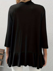  Women's Solid Open Front Cardigan