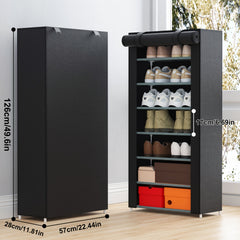 1pc Dustproof Shoes Storage Rack Standing Shoe Rack Large Capacity Shoe Shelf