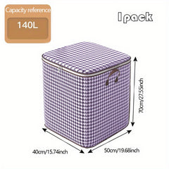 Purple Houndstooth Pattern Storage Bag