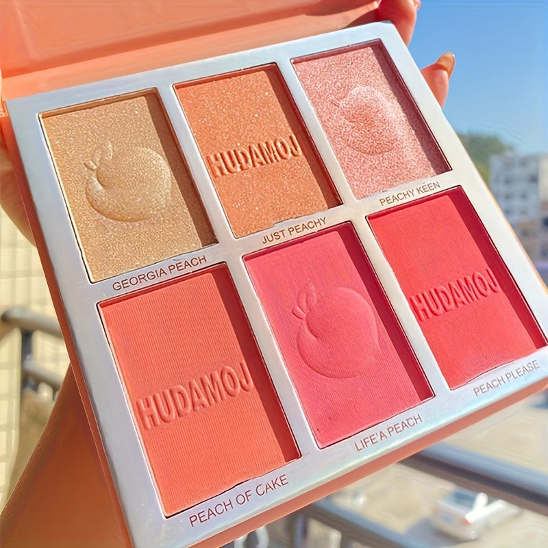 6-Color Highlight & Contour Blush Palette for Cosplay