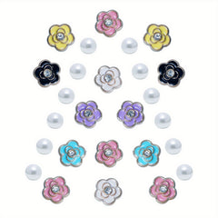 26pcs Pearl & Flower Shoe Charms For Clogs Garden Shoes DIY Accessories