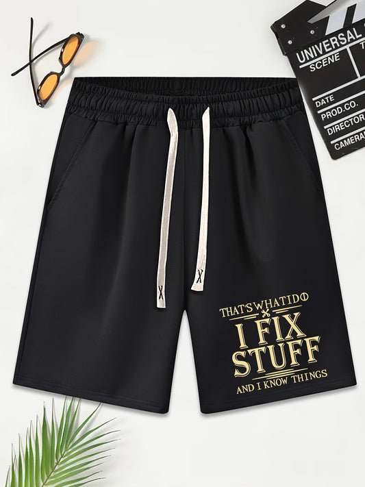 Men's Skull Basketball Player Print Shorts Elastic Waist Casual Drawstring Short