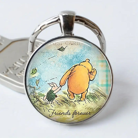 Alloy Solid Color Round Split Ring Keychain Vintage Bag Keychain