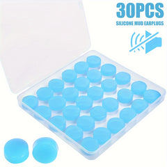 30pcs Reusable Silicone Ear Plugs for Sleeping Swimming Noise Reduction