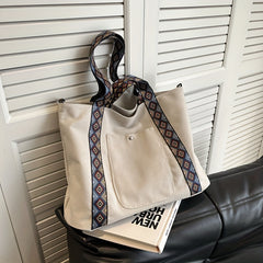Ethnic Style Canvas Tote Bag Large Capacity Crossbody Bag Handbags