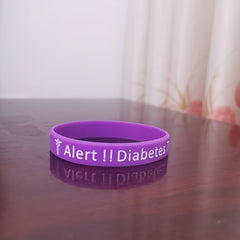 Sporty Diabetic Bracelet Slogan Graphic Stretch Wristband for Adults