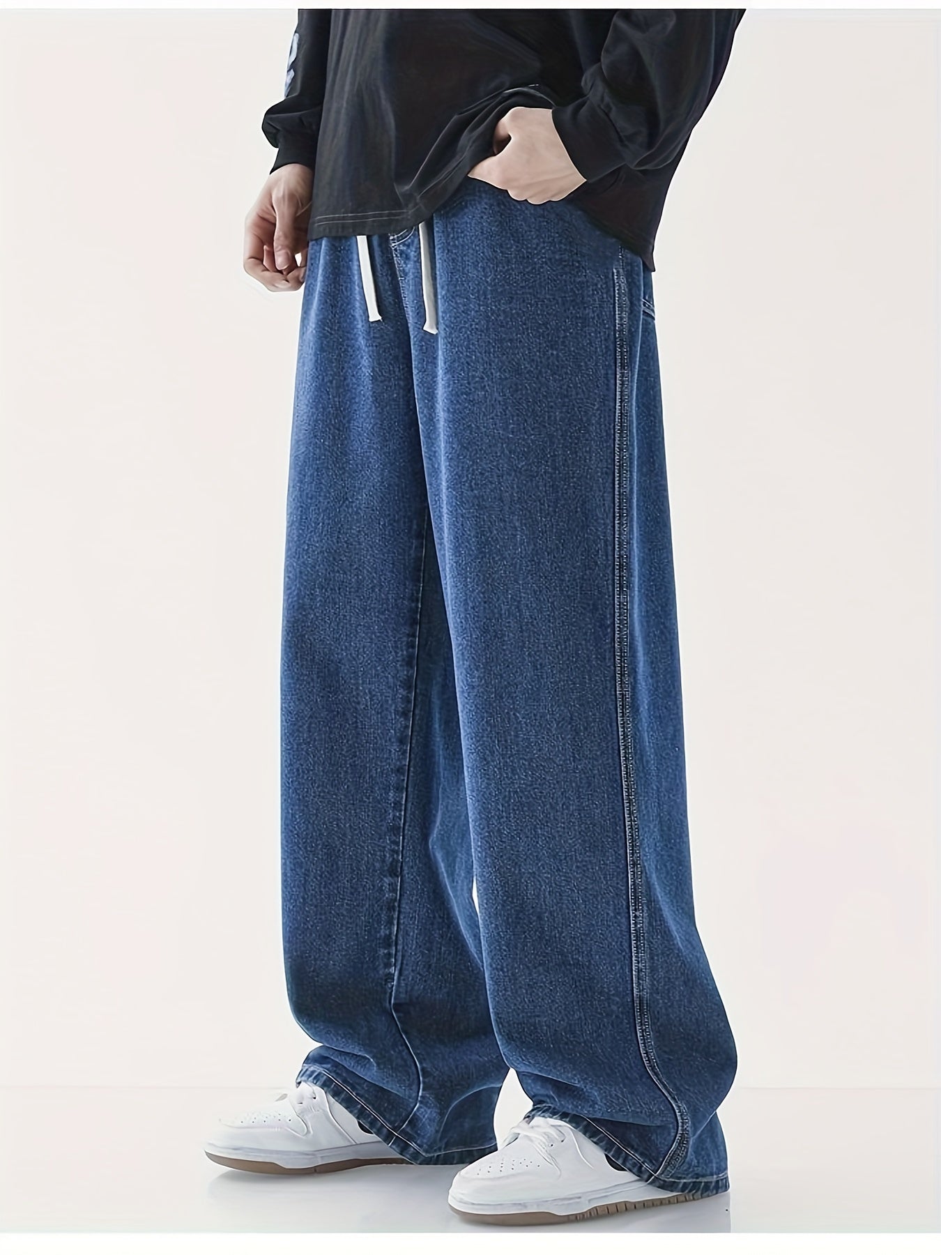 Men's Loose Fit Cotton Jeans for Spring Summer