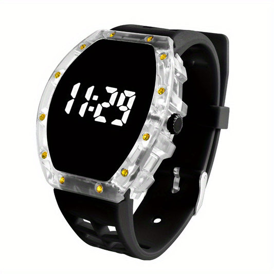 Men's Square LED Display Sports Watch