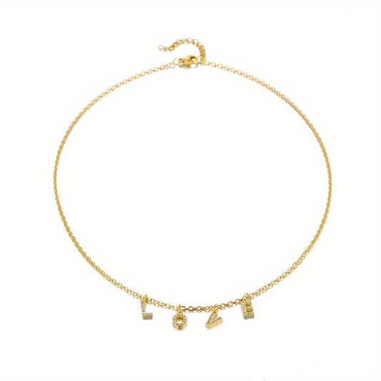 Custom Name Zircon Necklace Personalized Crystal Name Necklace Pendant Chain