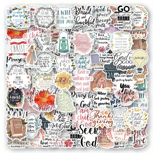 50pcs Bible Verses Stickers for Laptops Water Bottles
