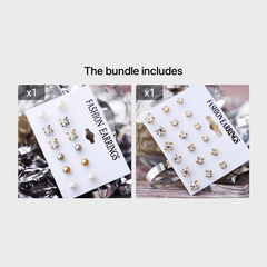 Faux Pearl Zircon Stud Earrings Women Party Daily Decor Gift