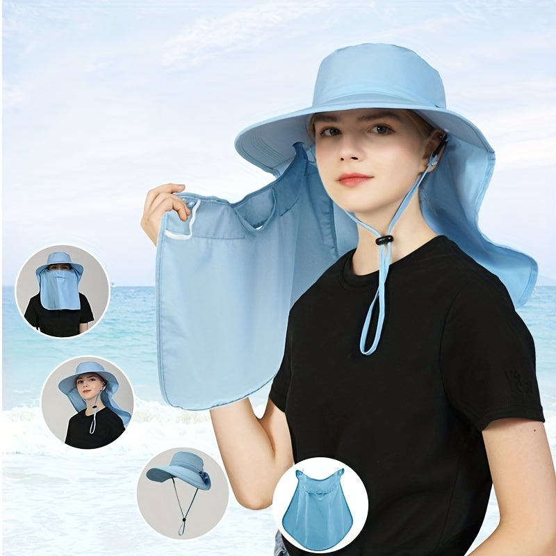 Quick Dry Sun Hat with Face Covering UV Protection Boonie Hats
