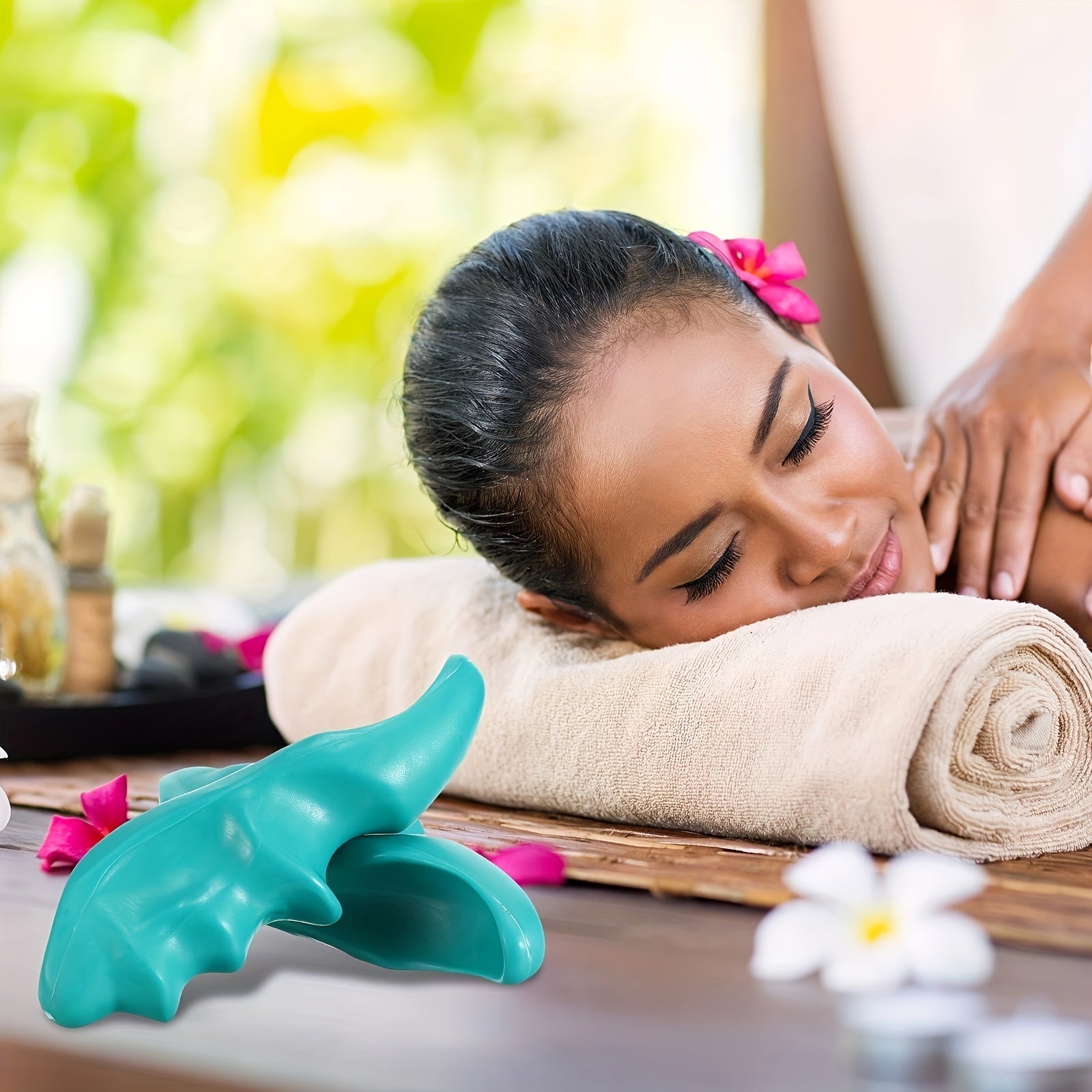 Thumb Massager Protector Set with Palm Sea Urchin Massage Tool - Green