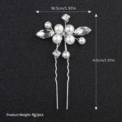 Faux Pearl & Rhinestone Hair Pin Wedding Accessory