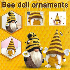Bee Dwarf Sunflower Knitted Plush Doll Decoration