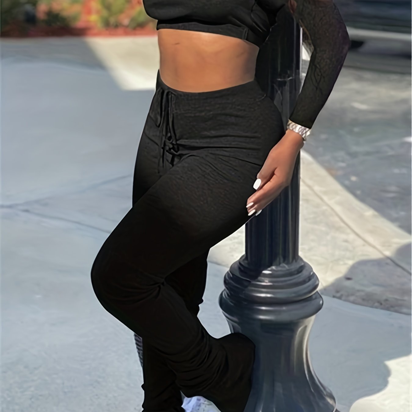  Women's High Rise Stretch Trousers