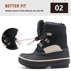 Boy's Cozy Snow Boots Warm Fleece High Top Non-slip Plush Outdoor