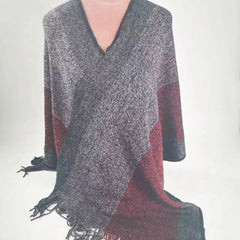 Fringed Shawl Warm Outwear Cape Windproof Large Blanket for Autumn & Winter
