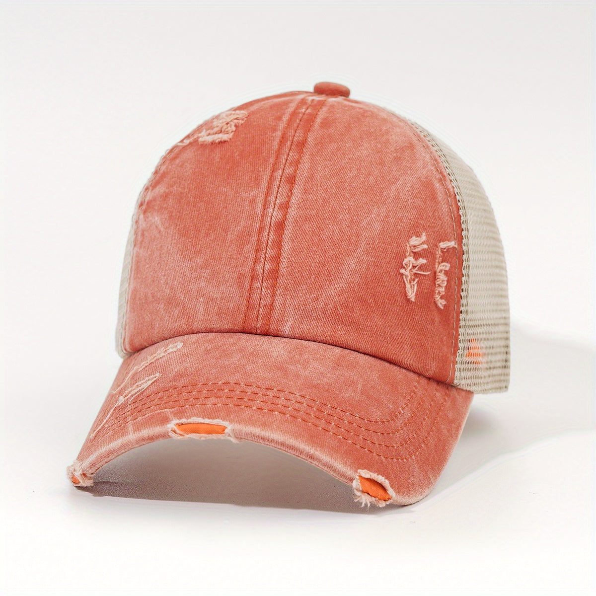 Leopard Print Ponytail Trucker Hat Dad Cap for Women