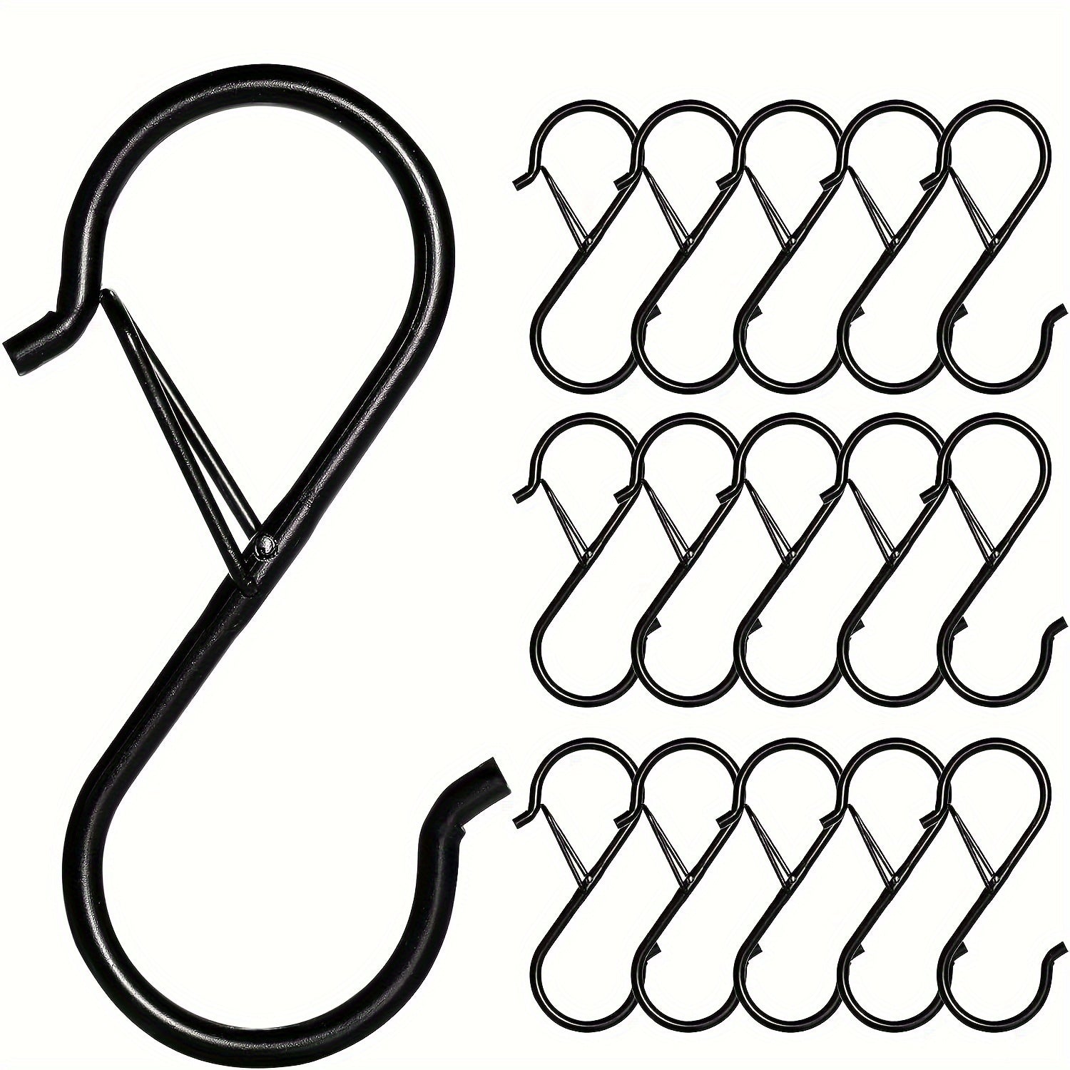 6pcs S Hooks Heavy Duty Safety Buckle Kitchen Closet Rod S Hooks 9.02cm