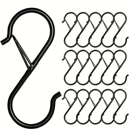 6pcs S Hooks Heavy Duty Safety Buckle Kitchen Closet Rod S Hooks 9.02cm
