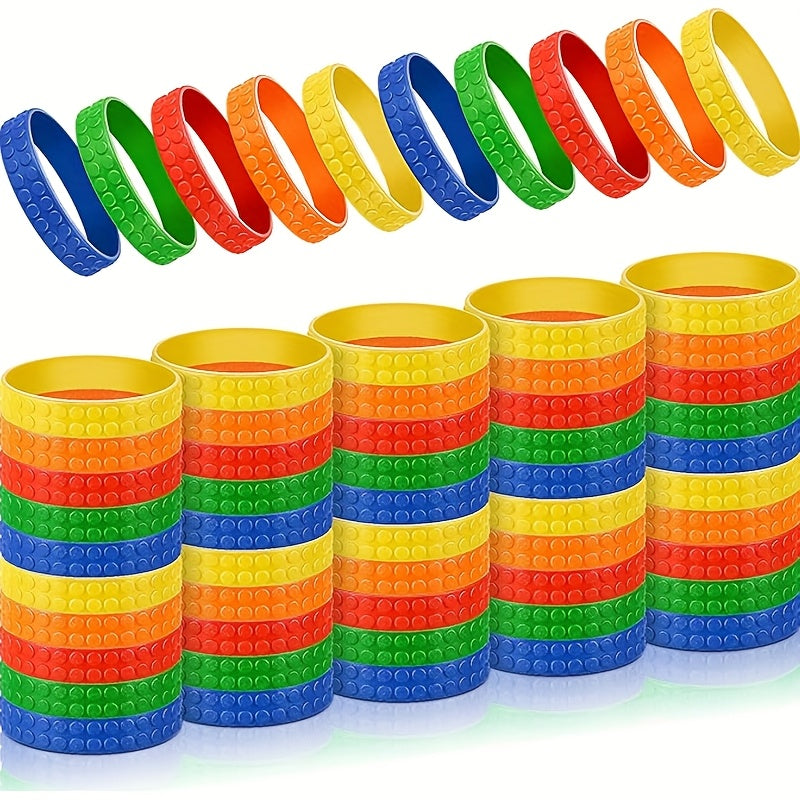 30pcs Colorful Elastic Rubber Silicone Wristbands Gift Bag Filling