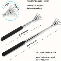 Adjustable Stainless Steel Back Scratcher with Retractable Claw