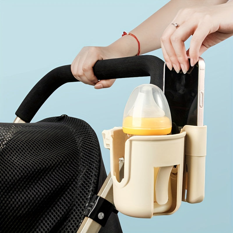 Universal Stroller Cup Holder With Phone Holder, Stroller Bottle Holder
