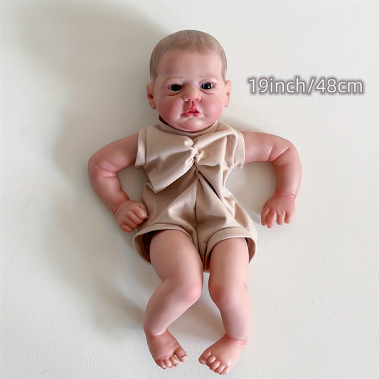 19 Inch Unassembled Reborn Doll Kit DIY Cloth Body Visible Veins Hand Drawn Hair