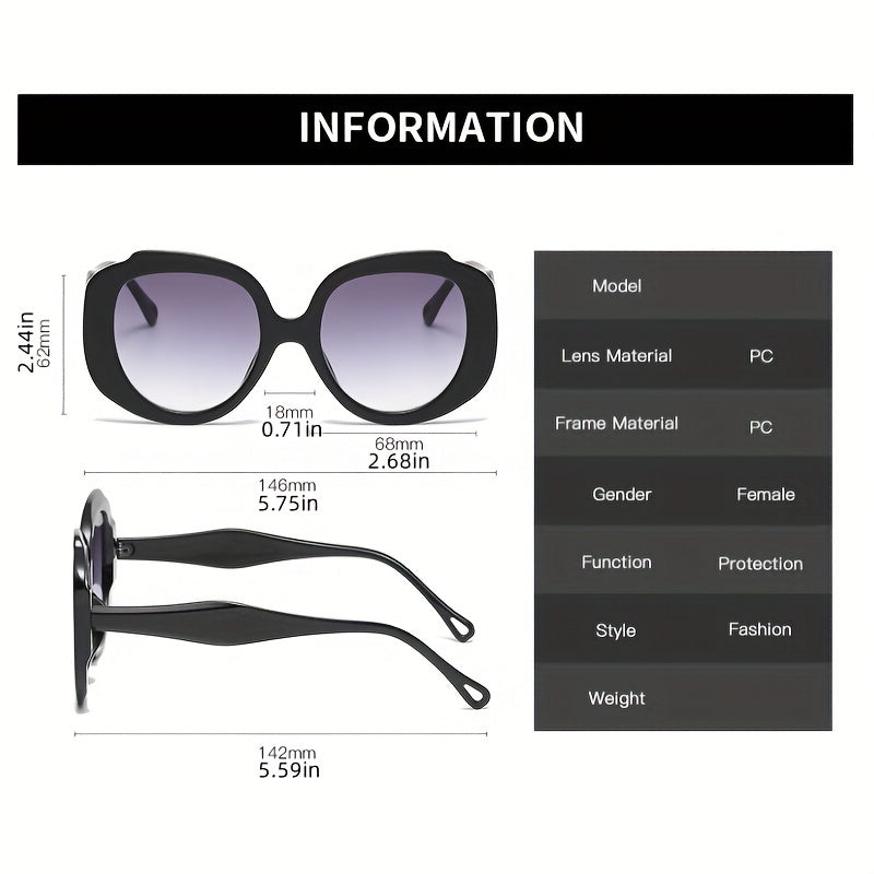 Y2K Oversized Round Sunglasses UV400 Sun Shades