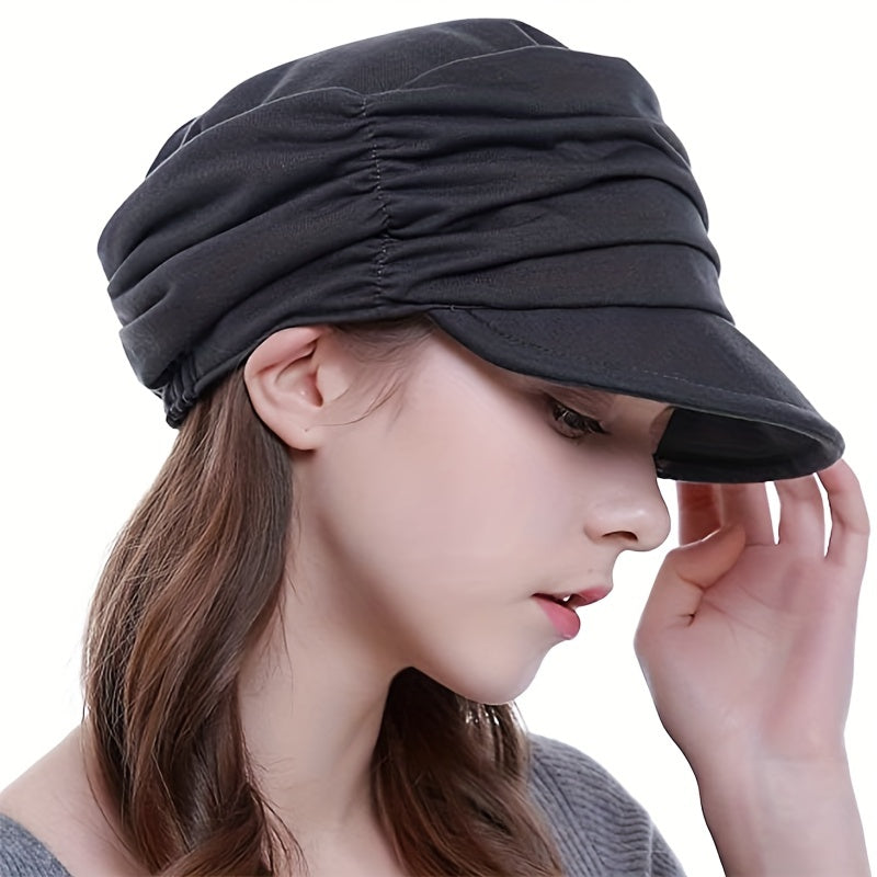 Women's Lightweight Ruched Newsboy Hat Flat Cap