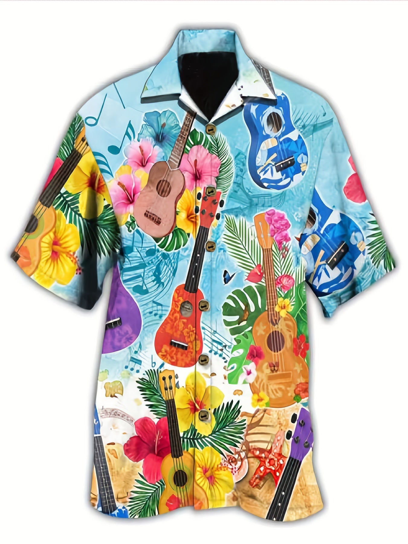 Flamingo Cowboy All Over Print Men's Casual Hawaiian Shirt
